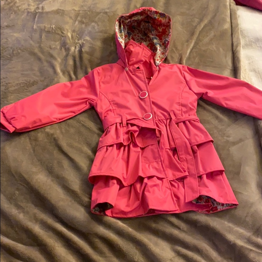 Girls Pink Platinum Trench Coat